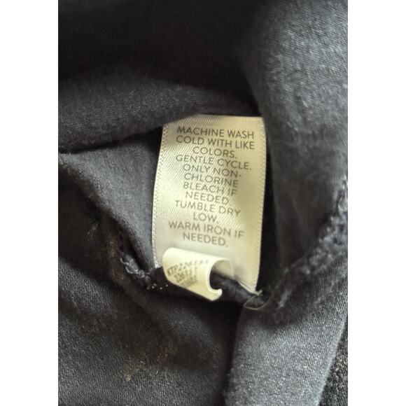 J. Jill Navy Blue Cotton Blend 3/4 Sleeve Peasant Keyhole Boho Top XL - Picture 5 of 10